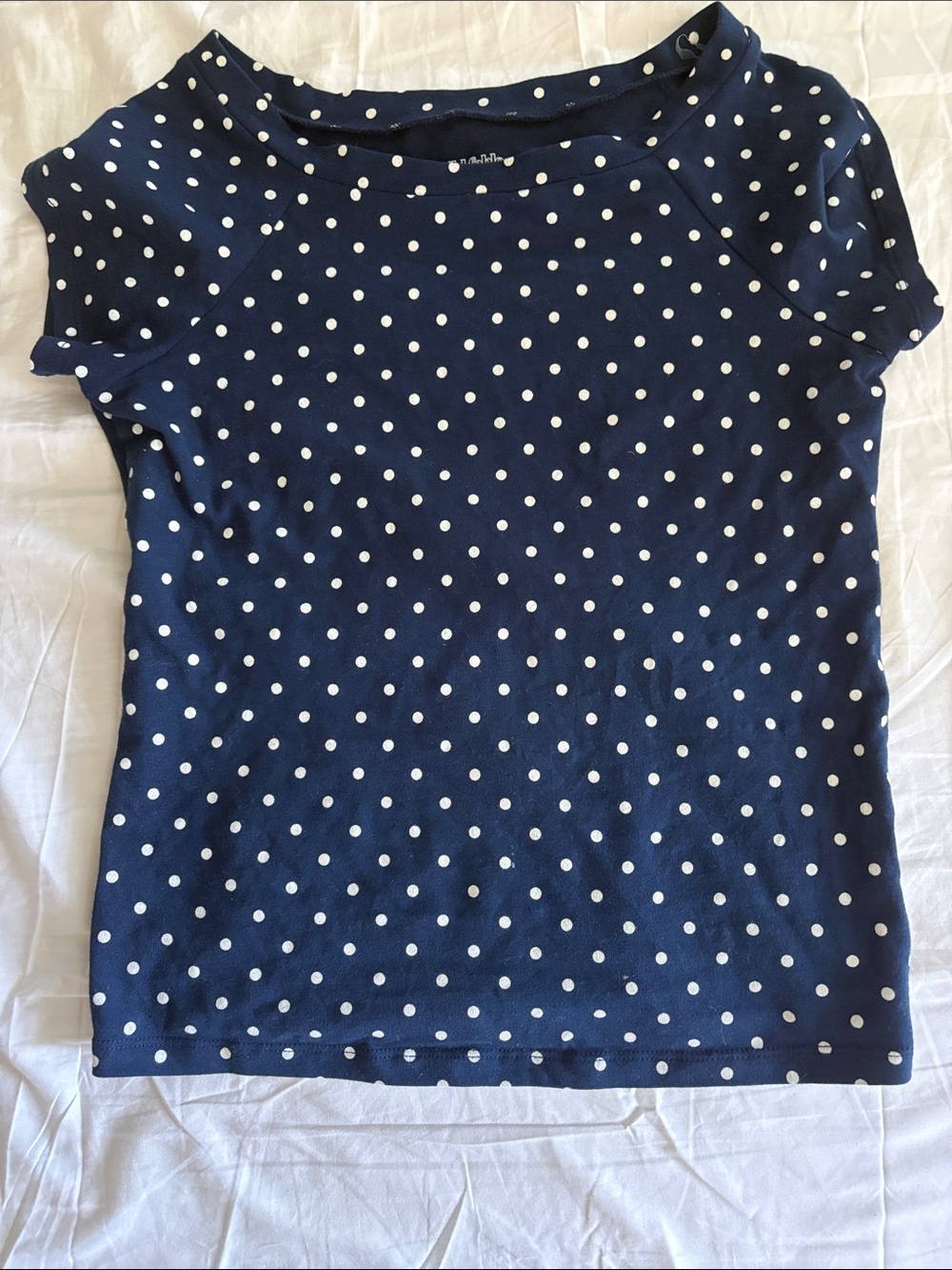 wild fable Navy Blue Short Sleeve Polka Dot Top